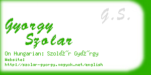 gyorgy szolar business card